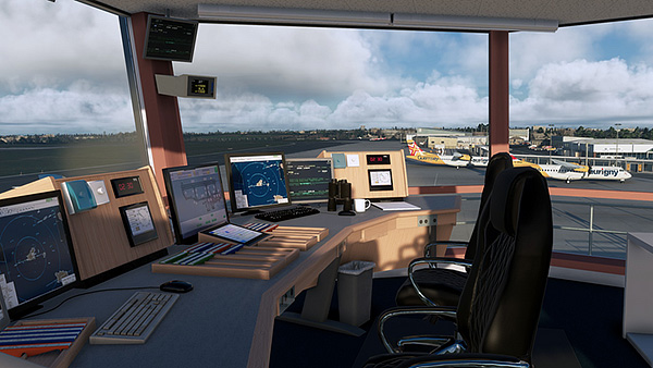 The control tower at Guernsey airport