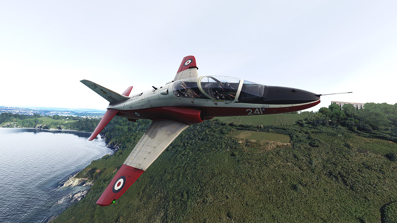 Hawk T1 flying near Jennycliff